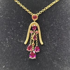 Garnet Tassel Pendant Necklace